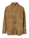 Arma Button Patch Pocket Jacket In Brown