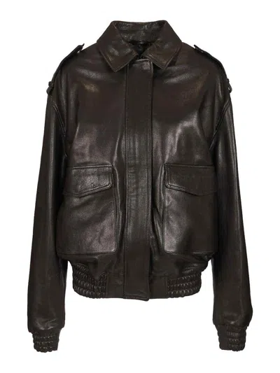 Arma Astral Leather Jacket In Brown