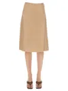 Arma Chic Front Button Mini Skirt In Brown