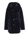 Arma Long Sleeve Coat In Blue