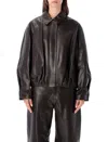 Arma Melis Lambskin Leather Bomber Jacket In Coffee Bean