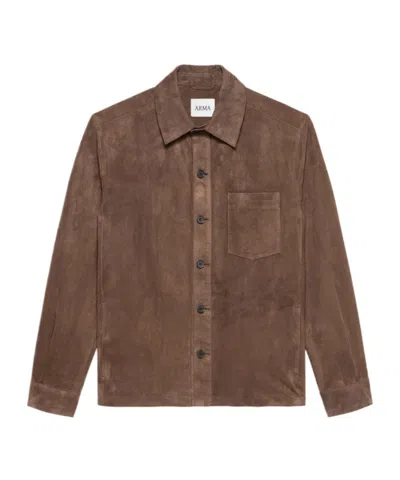 Arma Collared Long-sleeved Shirt In Brown