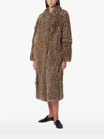 Arma Cristina Shearling Coat In Brown