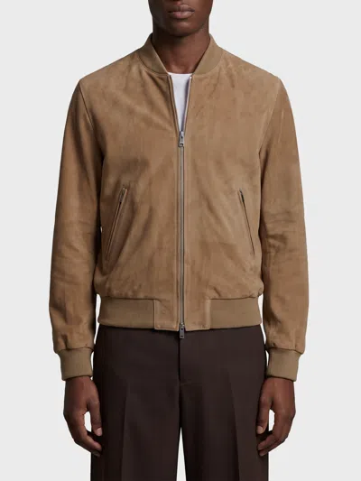 Arma Didier Suede Bomber Jacket In Neutral