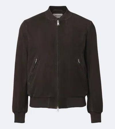 Arma Didier Suede Bomber Jacket In Brown