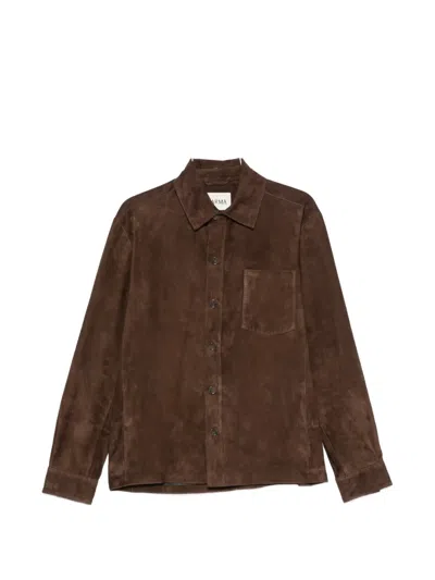 Arma Dino Suede Jacket In Brown