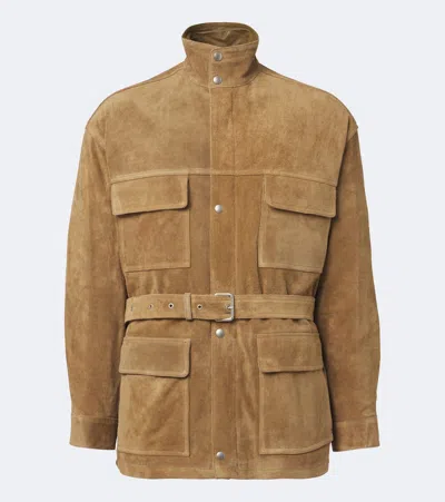 Arma Doran Belted Suede Jacket In Beige