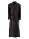 Arma Double-breasted Flap-pockets Coat In Brown