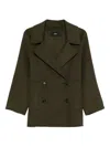 Arma Double-breasted Notched Blazer In Brown