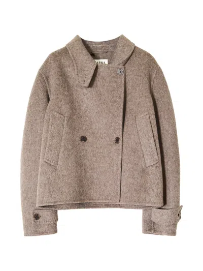 Arma Double-breasted Cropped Jacket In Neutral