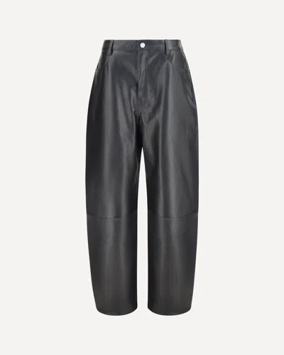 Arma Ece Barrel Leather Pants In Nero