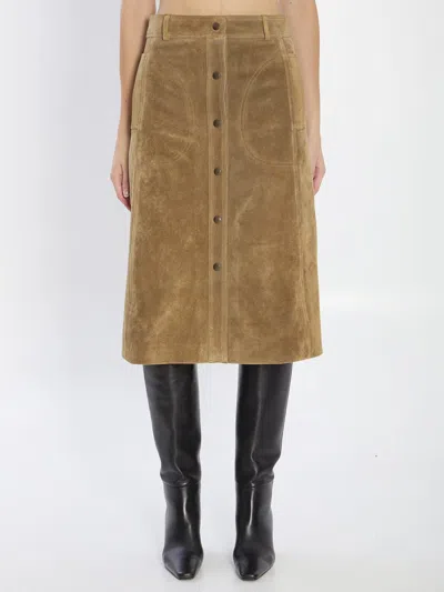 Arma Elen Suede Skirt In Green
