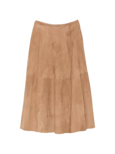 Arma Eleni Panelled Midi Skirt In Brown