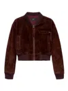 Arma Elettra Gritty Suede Jacket In Red