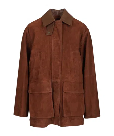 Arma Elsa Suede Jacket In Brown