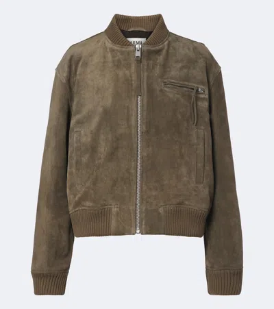 Arma Bomberjacke Elysia Aus Veloursleder In Green