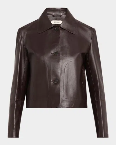 Arma Emy Buttery Leather Jacket In Brown