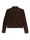 Arma Emy Button-fastening Suede Jacket In Brown