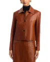 Arma Crocodile-embossed Leather Jacket In Gold