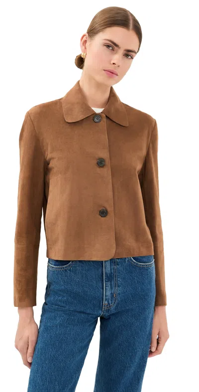 Arma Emy Goat Suede Jacket Saddle