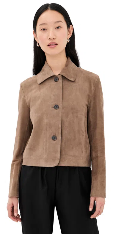 Arma Emy Goat Suede Jacket Soil In Brown