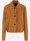 Arma Long Sleeve Lapel Leather Jacket In Brown