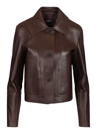Arma Emy Lamb Butter Jackets Bordeaux In Brown