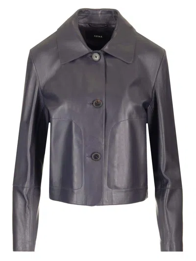 Arma Emy Leather Jacket In Purple
