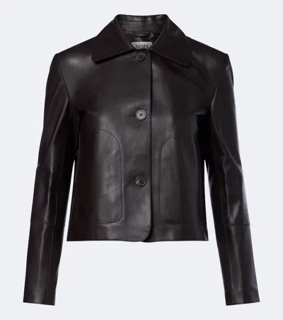 Arma Emy Leather Jacket In Brown