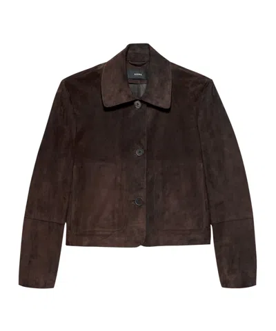 Arma Emy Suede Jacket In Brown