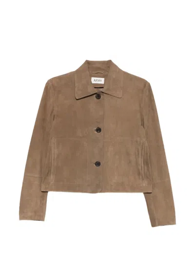 Arma Emy Suede Jacket In Brown