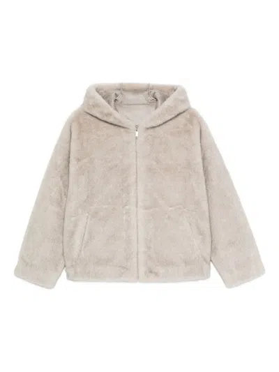 Arma Faux-fur Hooded Jacket In Neutral