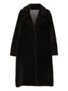 Arma Faux-shearling Coat In Black
