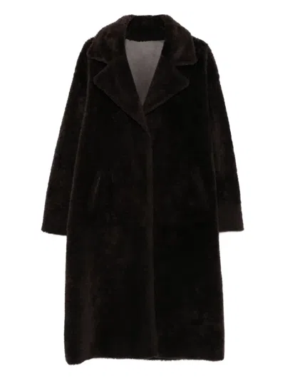 Arma Faux-shearling Coat In Black