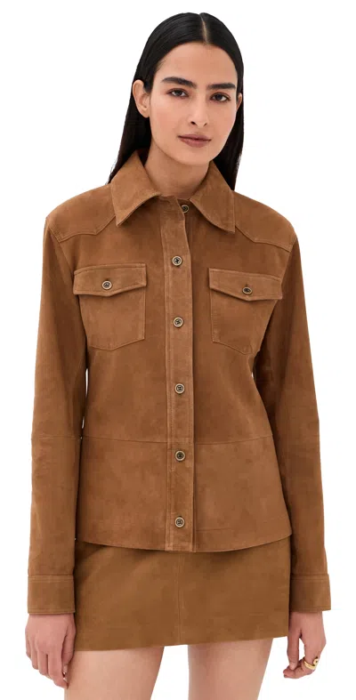 Arma Faye Goat Suede Jacket Whiskey In Brown