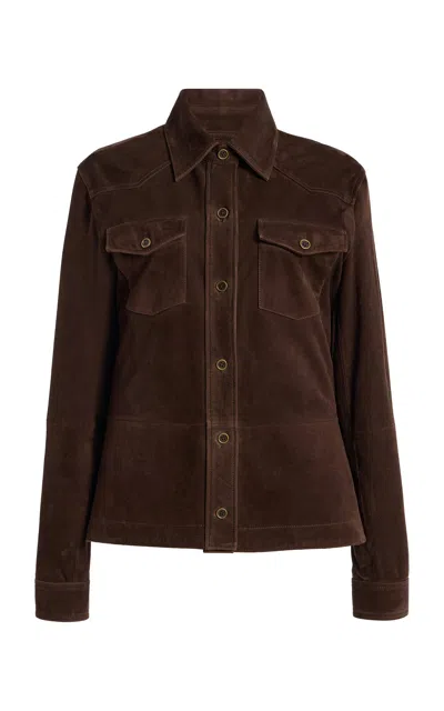 Arma Faye Suede Jacket In Brown
