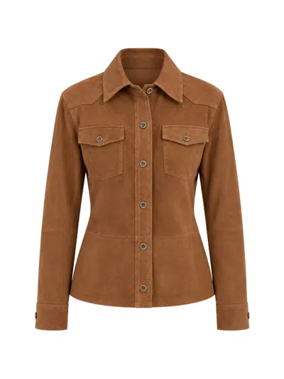 Arma Faye Suede Jacket In Brown