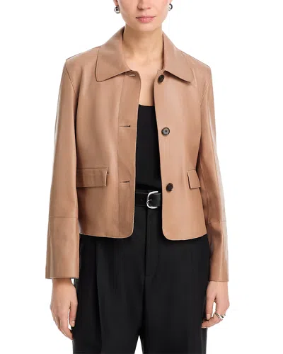 Arma Fem Vintage Leather Jacket In Brown