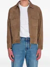 Arma Flap-pocket Kale Suede Jacket In Brown