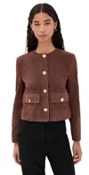 Arma Gaya Goat Suede Jacket Marrone In Brown