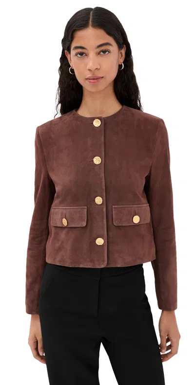 Arma Gaya Goat Suede Jacket Marrone In Brown