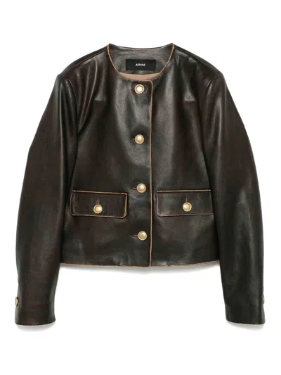 Arma Gaya Leather Jacket In Brown