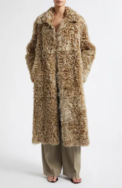 Arma Cristina Shearling Coat In Brown