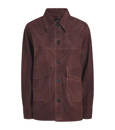 Arma Goat Suede Emilla Shacket In Brown