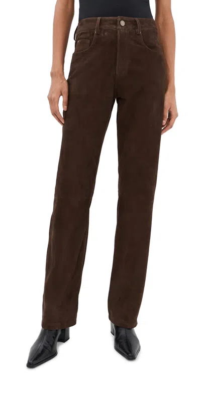 Arma Goat Suede Sturdy Pants Mud Brown