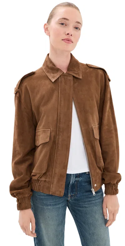 Arma Halti Lamb Suede Jacket Saddle In Brown
