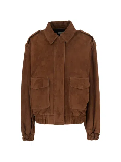 Arma Halti Suede Epaulette Jacket In Brown