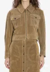 Arma Pointed-collar Zip-front Jacket In Green