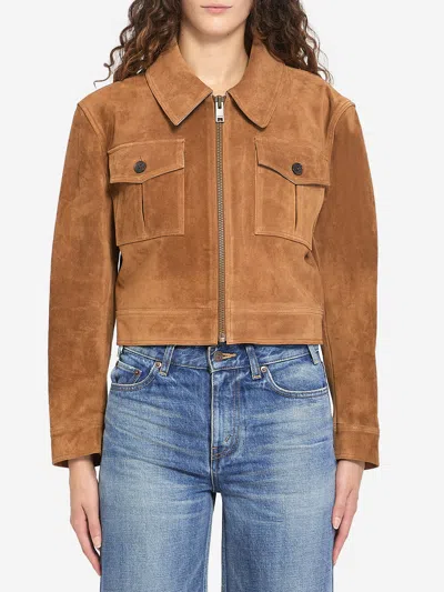 Arma Helen Suede Jacket In Brown