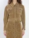 Arma Pointed-collar Zip-front Jacket In Brown